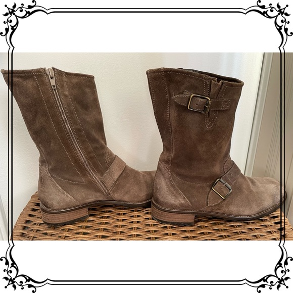 Paul Green Leather & Suede distressed Motorcycle Boots in BrownUK 5,US 7.5 - Picture 3 of 9